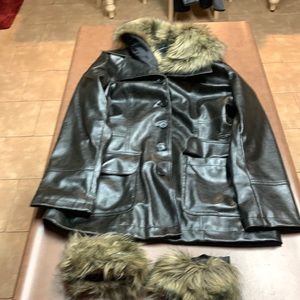 Polyvinyl coat with cuffs